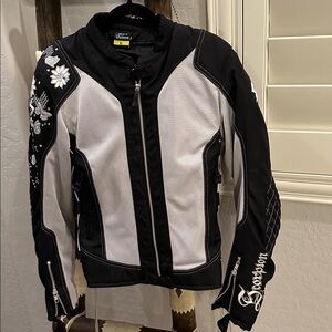 Stylish Black and Gray Women's Motorcycle Jacket. Amazing condition